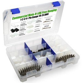 300PCS (1,2,3,4 Pin) 15A, 250/VAC/VDC Male & Female White Connector w/Terminals fit Commercial Mate-N-LOK