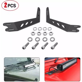 Nilight 2PCS Hood Mounting Brackets for 07-16 Jeep Wrangler JK 20" LED Light Bar