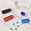 OOTSR Portable Pill Case (2.6"x0.7") with D-Ring Carabiner Waterproof Aluminum