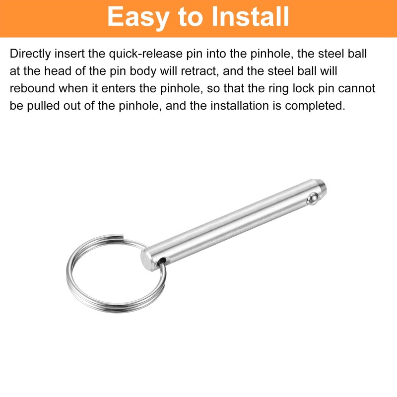 sourcing map 2Pcs 8mmx59mm Quick Release Pins, 316 Stainless Steel