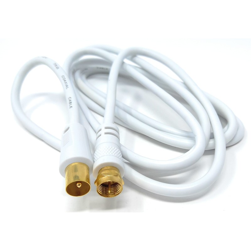 DRUT 2m RF TV Aerial Male to F Type Connector