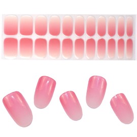 LIFOOST Semi Cured Gel Nail Stickers 22pcs Gel Nail Polish Strips Adhesive Gel Nail Wraps for Home Nails DIY Works with Any Nail Lamp Light