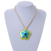 Avalaya Romantic Shell Flower Pendant with Cream Faux Suede Cords