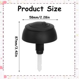 Toilet Push Button Dual Flush, Matte Black Push Button Dual Flush Replacement for Twyford Optima 49 Model with Support Cover, ABS Plastic, Durable Bathroom Toilet Tank Repair Part