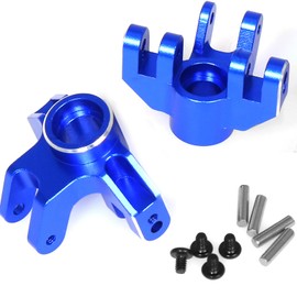 Front Spindle Metal Aluminum for Losi 1/18 Mini LMT 4X4 Brushed Monster Truck，Replacement for LOS214041 Upgrade Parts Front Knuckle Spindle for Losi - LOS01026 1/18 Mini LMT Monster (Blue Anodized)