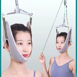 목견 견 경추 목디스크 목 교정기 기구 스트레칭 보호대 [C. 철사 로프 타입걸 수 있는 곳을 찾아야 함 표준 캔] Neck Support Device for Neck Disc Correction and Stretching [C. Wire Rope Type, Need to Find a Place to Hang Standard Can]