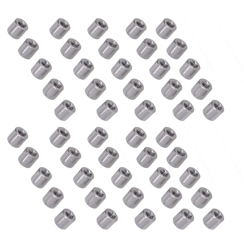 M4 Stainless Steel Rod Connector Nut Coupling Round Fastener 50Pcs