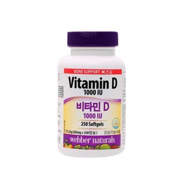 Weber Naturals Webber Naturals Vitamin D 1000IU 205mg / 웨버 내추럴스 Webber Naturals 비타민D 1000IU 205mg X 250 캡슐