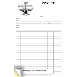HoofPrints Farrier Tools of The Trade Two-Part Carbonless Invoice Pad - 50 Sets of White and Yellow Copies - 5.5" x 9" - Made in USA