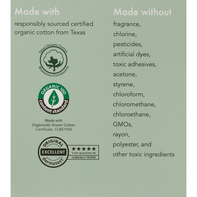 Rael, Organic Cotton Cover Pads, Regular, 14 Count