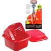 Fruit Saver 3 in 1 Berry Box-Red and Stainless steel