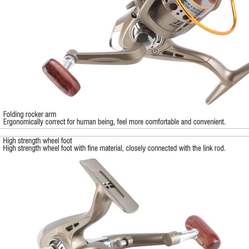 12BB Fishing Reel Foldable Arm Rocker Rear Drag Spool Fish