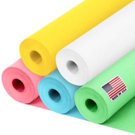 Paclord 12" x 1200" (100 ft) Easter Crafts Kraft Paper Rolls Set, 45 Lbs - Pink, Light Blue, Light Green, Yellow, White Kraft Paper - Made in USA Colored Paper for Crafts, DIY, School, Gift Wrapping