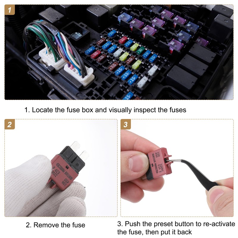 DMiotech Manual Mini Reset Fuse, 32V DC 20A ATC/ATO Auto
