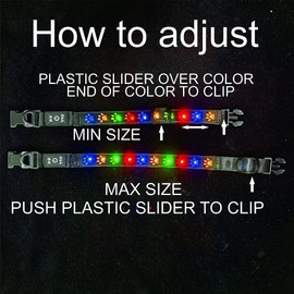 customized Dog Collar with airag holder LED Light Up - USB Rechargeable Waterproof Dog Collar Light for Small Medium Large Dogs (BLACK, L(15.7-19.7"))