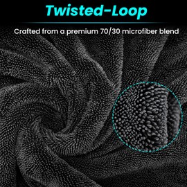 Microfiber Drying Cleaning Towels for Cars 2 pack,1300 GSM,Without Residual Lint,Scratches or Water Spots,Large Super Absorbent Car Wash Towels for Trucks, SUVs, & Home,24'' x 36''&16 ''x 16'',Gray