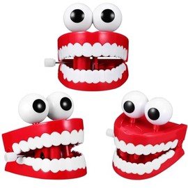 Oranlife 3 Piezas de Dientes de castañeteo de Cuerda, con Ojos | Divertidos Juguetes de Dientes de castañeteo Que Caminan y balbucean, Regalos de Brom