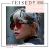 FEISEDY Retro Round Steampunk Sunglasses Lennon Hippie Glasses Metal Frame