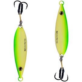 Palomar Flat Fall Jig Slow Pitch Vertical Iron Ocean Lure | MUSTAD Hooks-Owner Rings | Kevlar Assist Cord | 10 Colors-5 Weights | 6-Pack / 2-Pack Bulk Prices | Evolutionary Graphene Paint | US Owned