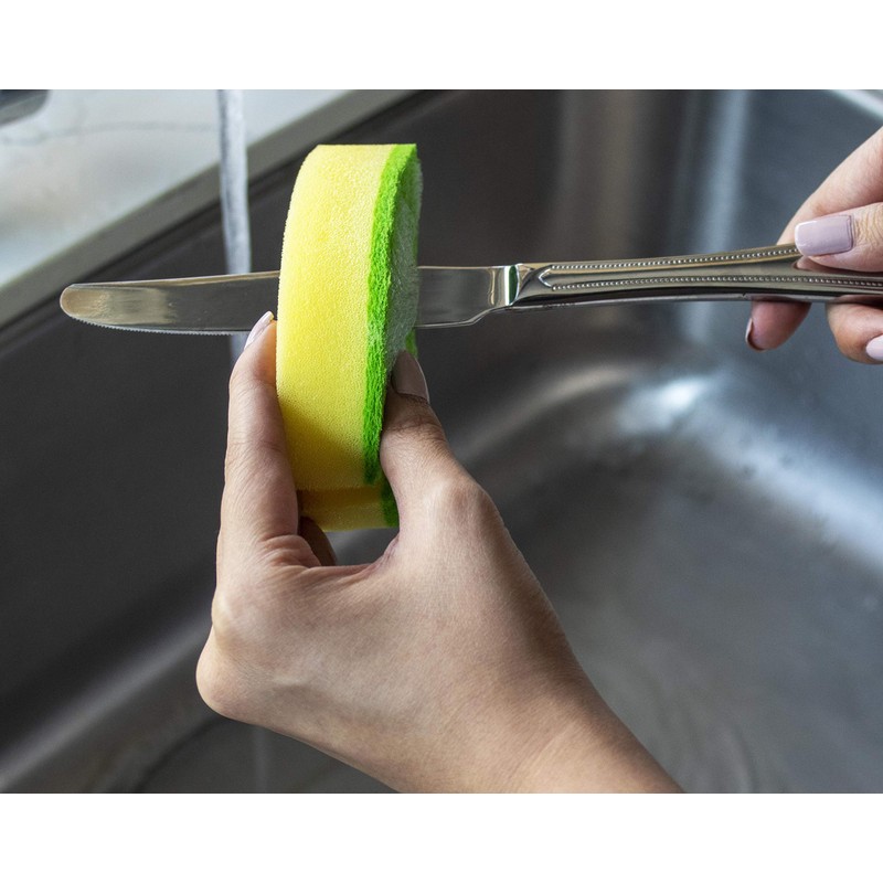 Evriholder Quick Dry Dishwashing Sponge, Versatile Slot to Clean Silverware,
