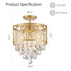 WUZUPS Crystal Drum Chandelier Flushmount Ceiling Light Modern Lighting Fixture