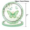 68 Pcs Green Butterfly Flower Birthday Party Supplies, Disposable Tableware