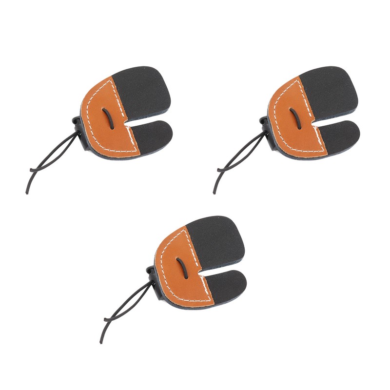 3pcs Archery Finger Tabs Thickened Double Layer PU Leather Archery