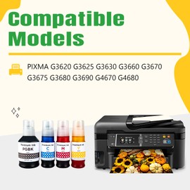 Artitech GI 61 Ink Bottle Replacement for Canon GI-61 use for Canon PIXMA G3620 G3625 G3630 G3660 G3670 G3675 G3680 G3690 G4670 G4680 Printers (1B 1C 1M 1Y)