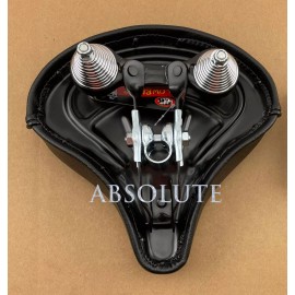 F&R NEW! ABSOLUTE BEACH CRUISER VINYL SADDLE 209 IN ALL BLACK W/ BLACK CUSTOM GRIPS.