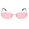 Ggpyyon Rimless Rectangle Sunglasses for Women Men,Retro Frameless Eyewear Sun