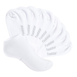 Footstar Sneak It! children's trainer socks (10 pairs), short socks for girls and boys - White, size: 23-26