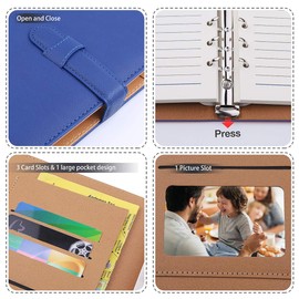 Minlna A5 Leather Notebook Binder Notebook Refillable Composition Notebook Business Notebook Diary Meeting Log