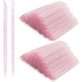 YSAFAI 200 PCS Disposable Nail Stick Cuticle Pusher bulk Nail Care Sticks Cuticle Manicure and Pedicure Stick for Fingernail Cleaning Cuticle Stick (Pink)