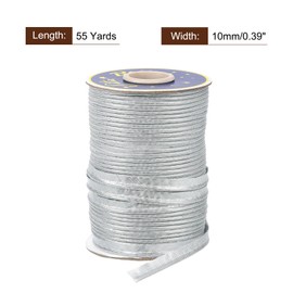 sourcing map 55 Yards Polyester Satin Bias Trim, 0.4 Inch Piping Trim Double Fold Piping Bias for Sewing Trimming DIY Crafting, Silver