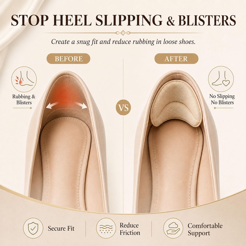Heel Pads for Shoes, 12Pcs Heel Grips Inserts for Loose