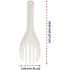 White Jumbo Large Plastic Rice Paddle Spatula Scoop Fork-Like, 10.63"