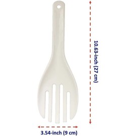 White Jumbo Large Plastic Rice Paddle Spatula Scoop Fork-Like, 10.63" (27 cm) Long, Rice Spoon, Serving Spoons, Rice and Potato Servers, Serving Utensils