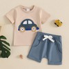 fhutpw Toddler Baby Boy Summer Clothes Embroidery T-Shirt Casual Shorts