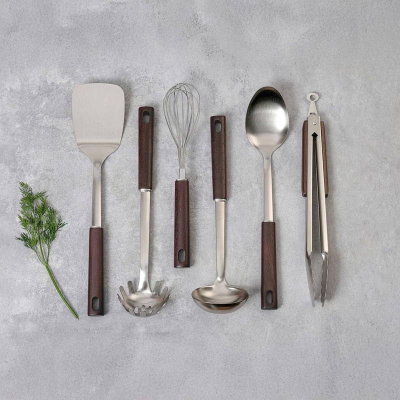 우드시엘 Cooking Utensil Set - 6-Piece Stainless Steel Kitchen Tool