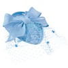 Caprilite Teardrop Pointed Pillbase Large Bow Fascinator with Birdcage Veil