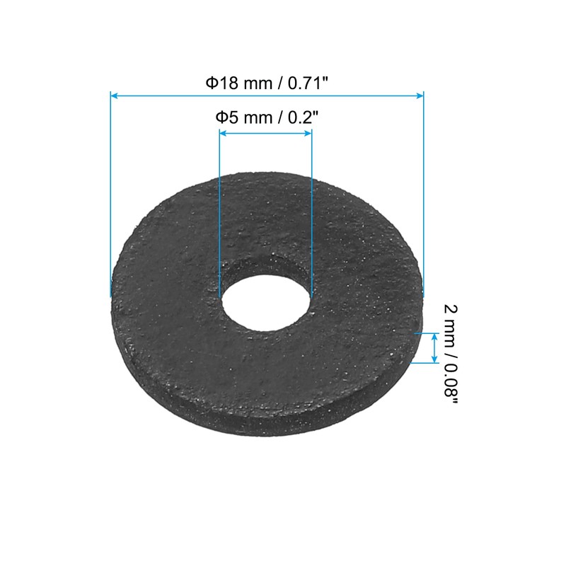 PATIKIL 12pcs M5 Rubber Flat Washers 5mm Inner Diameter 18mm
