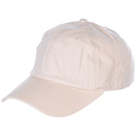 BYOS Unisex Classic Basic Solid Canvas Cotton Baseball Cap Hat, Curved Brim Adjustable Size, Colors (Relaxed Style-Ivory)