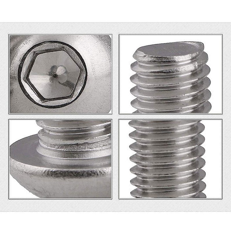 Dreneco Machine Screws Hex Socket Round Head Screw 304 Stainless