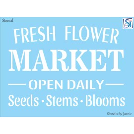 Stencils by Joanie Stencil Joanie Fresh Flower Market Blooms Seeds Stems Garden Porch DIY Art Signs