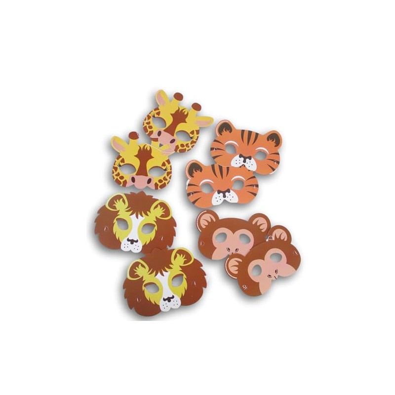 Show-Offs Jungle Party Animal Paper Masks - Party Craft Favors