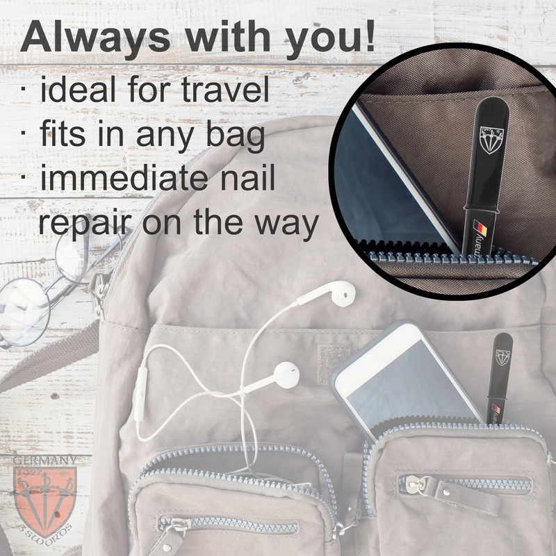 3 Swords Germany Sapphire Metal Pocket Nail File Manicure Travel
