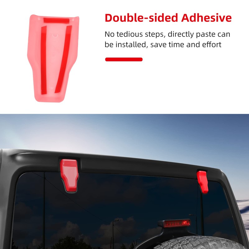 JeCar Red Rear Window Liftgate Glass Hinge Cover for Jeep