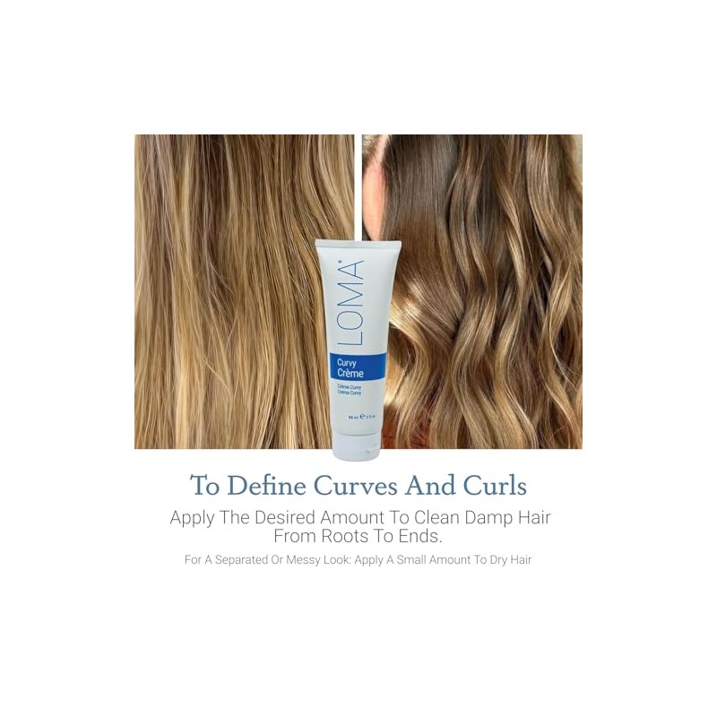 Loma Hair Care Curvy Crème, 3 onzas líquidas