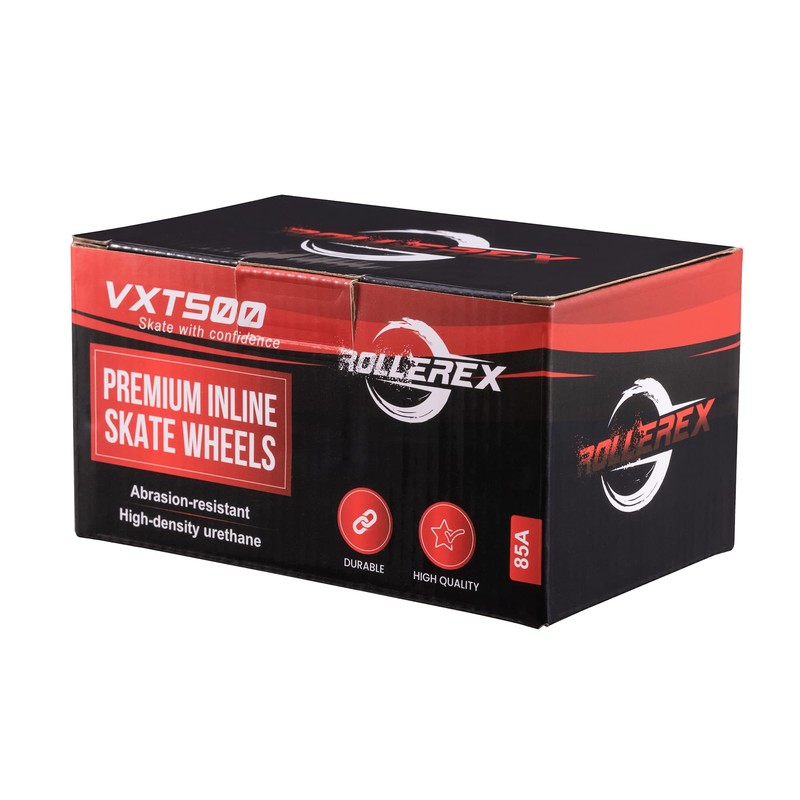 Rollerex VXT500 Inline Skate Wheels 8-Pack - 85A Durable Roller