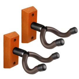 Gitarren-Wandhalterung, 2 Stück, Sapeli-Holz, U-förmige Gitarrenwandhalterung, Gitarrenhalter, Hakenständer, Wandhalterung, Gitarrenzubehör für Akustik-, E-Gitarre, Banjo, Bass, Ukulele